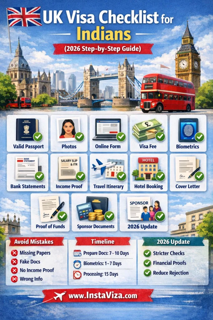 UK visa checklist for Indians 2026