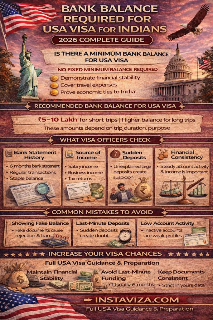 Bank balance guide for USA visa