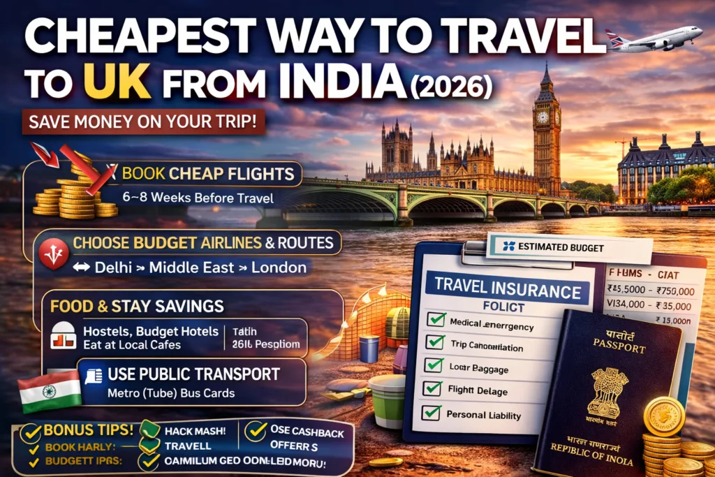 Cheapest way to travel to UK from India - Instaviza