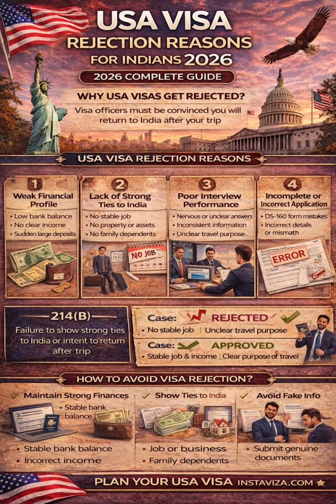 USA visa rejection guide for Indians