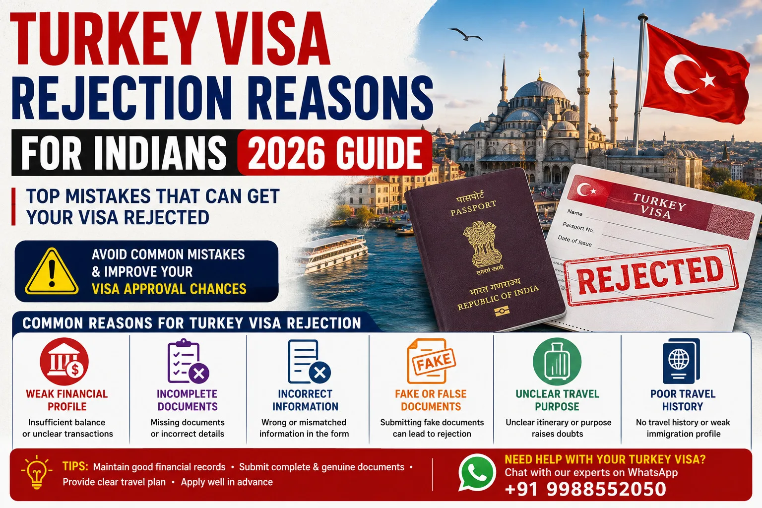 Turkey Visa Rejection Reasons for Indians 2026 – Common Mistakes to Avoid