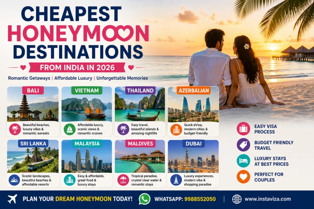 Cheapest Honeymoon Destinations from India 2026 Guide